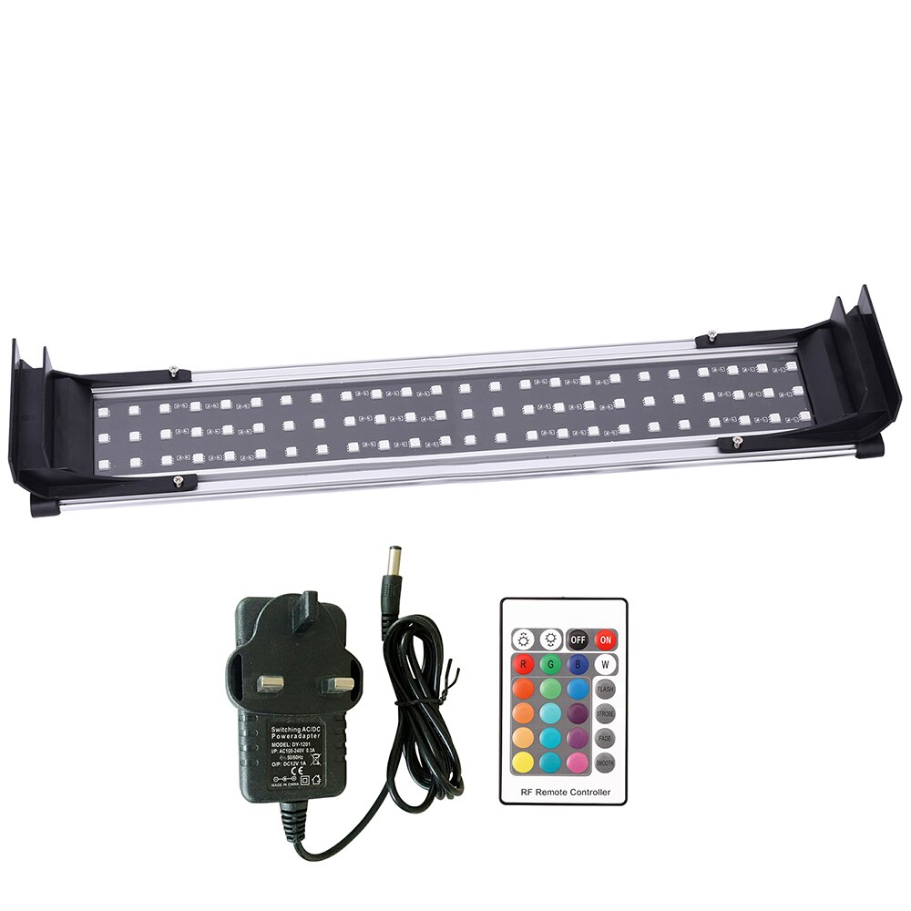 US UK EU AU Kleurrijke LED Licht Uitschuifbare Aquarium Licht LED Aquarium Licht Afstandsbediening Aquarium LED Lamp 5050 SMD RGB: UK Plug-72LEDs