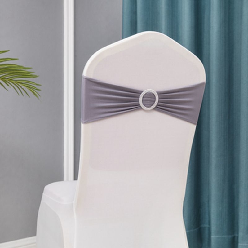 10Pcs Leuke Elastische Spandex Stoel Bow Sash Stretch Lycra Stoel Sjerp Band Met Hart Gesp Voor Banket Hotel Bruiloft decoratie: dark grey