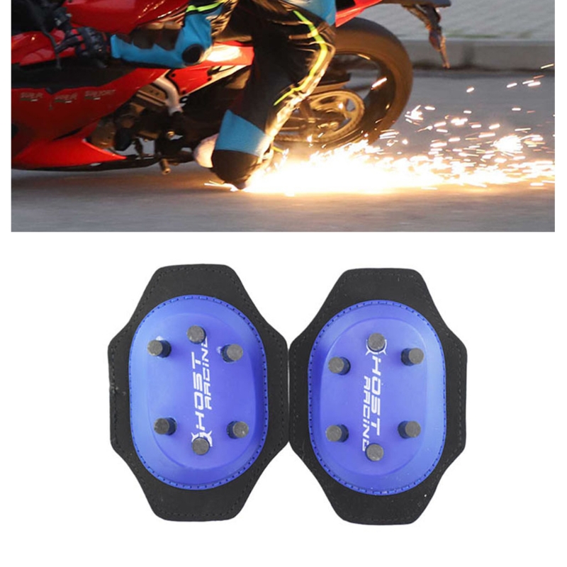 2Pcs Cycling Knee Protector Motorcycle Knee Pads Novel Slider Spark Grinding Knee Bag Bending Artifact Grinding Bag: Blue / 12 fire point