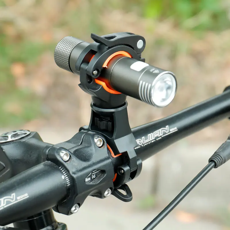 Deemount 360 ° Rotation Kippen Einstellbar Fahrrad Lampe Taschenlampe Stand Halterung Universal Radfahren Clip Clamp LED Taschenlampe Halter