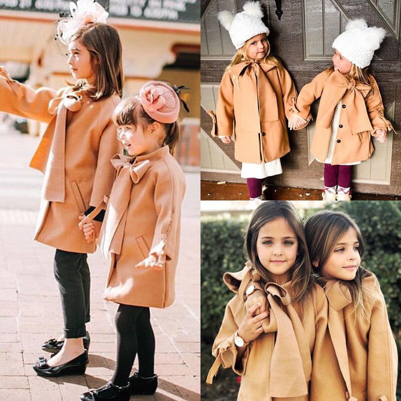 Pudcoco pige tøj toddler børn baby piger vinter varm bowknot frakke overfrakke outwear jakke parka