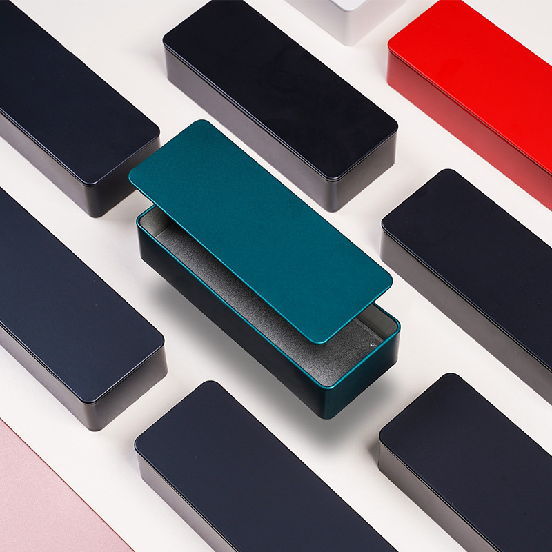 Tea Bag Packaging Box Sealed Rectangular Tinplate Tea Container Portable Tea Bag Coffee Storage Box