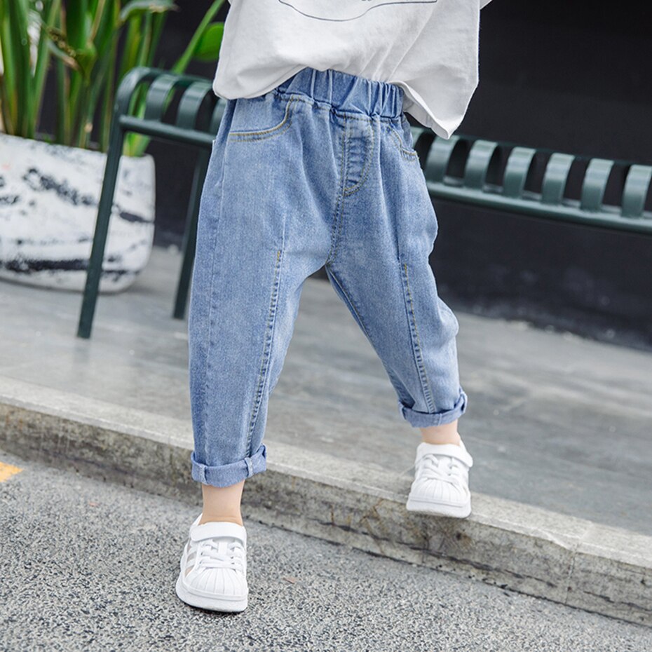 Jeans per bambini tinta unita Jeans per bambina primavera autunno Jeans ragazze stile Casual vestiti per bambina