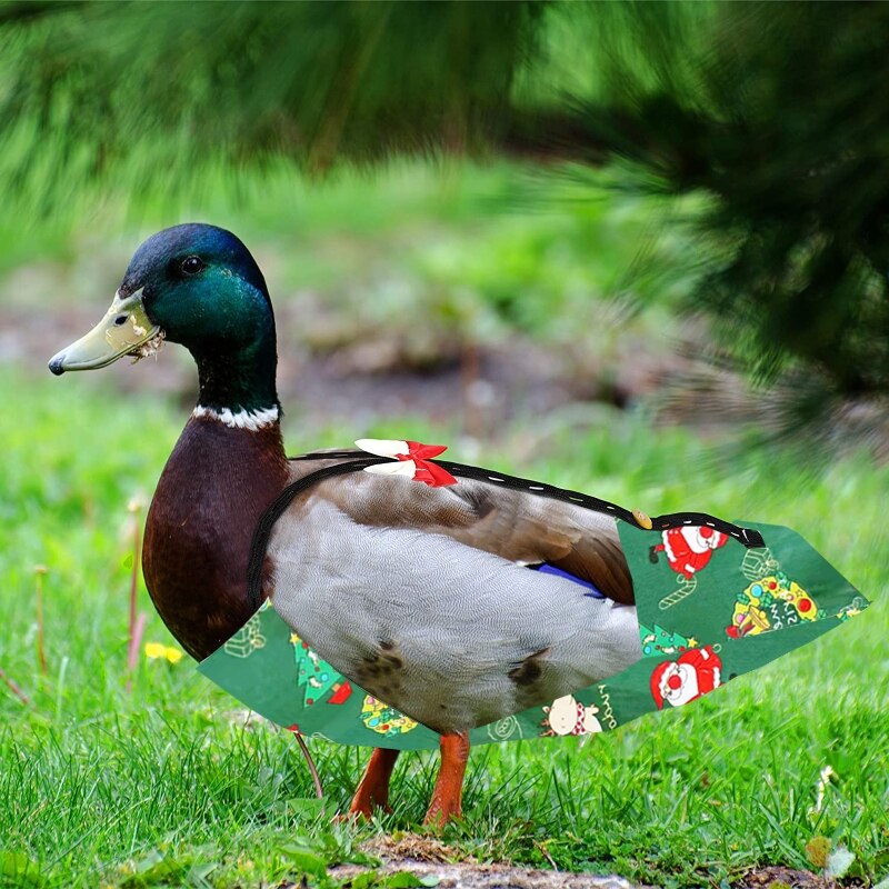 Pañal lavable para aves grandes, ropa con estampado de temática navideña, Disfraces para vacaciones de mascotas, ganso, pato, pollo