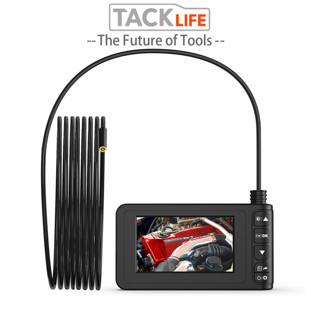 TACKLIFE 8LED Digital Endoscope Camera 1m 3m 5m 10m LCD Black Borescope Hand-held Industrial 4.3 inch 1080P Screen Endoscope