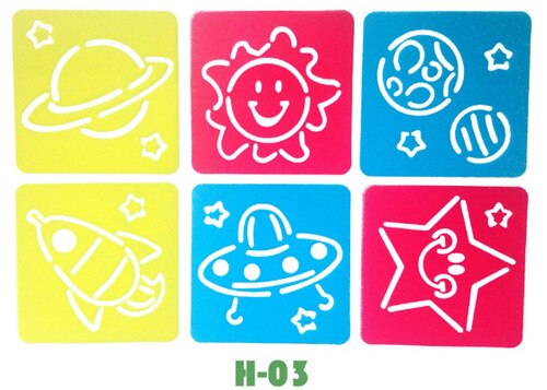 108 allerlei Figuren Schilderen Templates Voorschoolse Vroeg Onderwijs Tekening Tools Stencil voor Kids Air Brush/Spray voor Muur /venster: H-03