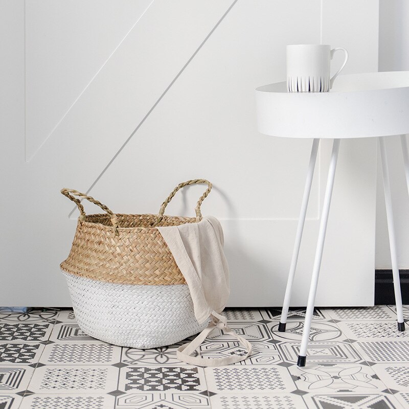Boho Decor Plant Seagrass Wicker Storage Basket for Toys Home Decoration Laundry Basket Organizador Cocina Bamboo Panier Osier