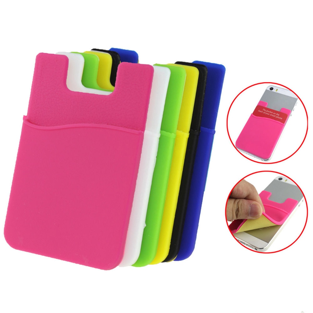 1PC belle adhésif autocollant couverture arrière porte-carte étui pochette pour téléphone portable