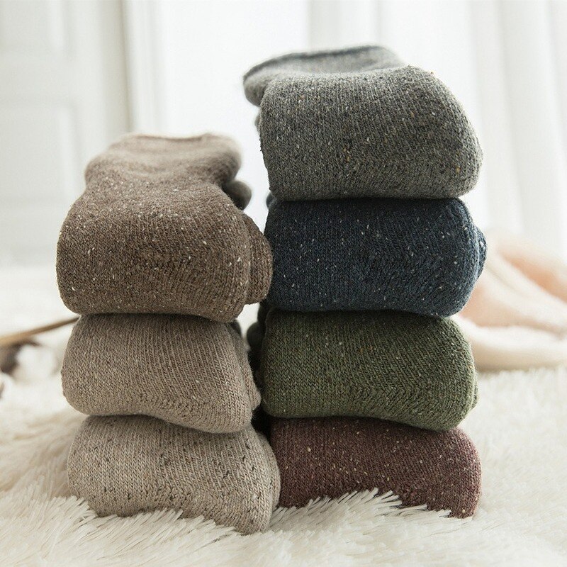 Thicken Winter Warm Wool Socks Women Japanese Style Solid Color Towel Christmas Socks for Ladies 102402