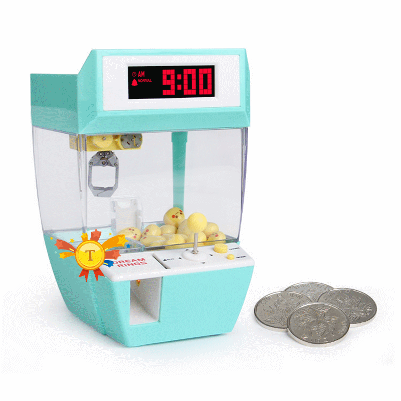 Catcher vækkeur elektrisk automat maskine dukke grabber spil mini slik til børnelegetøj: Grøn