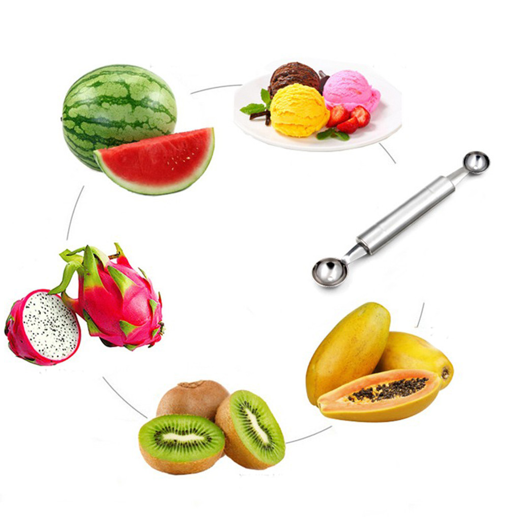 1 piezas de fruta cuchara práctica herramienta multifunción hogar fruta cuchara sandía cuchara fruta cavar bola ложка: Default Title