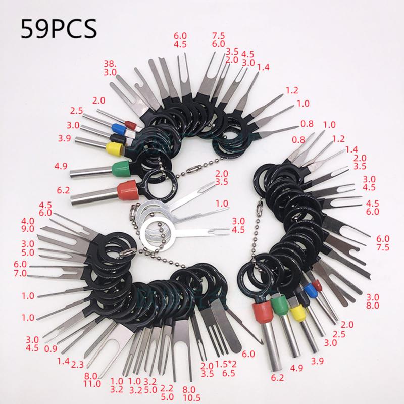 Remove Tool 26/36/41/59PCS Car Plug Terminal Removal Tool Pick Connector Crimp Pin Back Needle Sheet Metal Tools Stylus