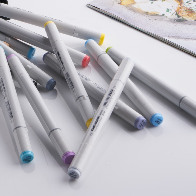 Finecolour-Rotuladores artísticos de doble punta, 160 colores para caligrafía y dibujo, marcadores con base de alcohol, EF101