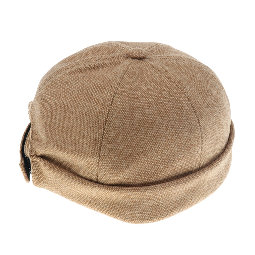 Mænd kvinde teenagere skullcap urhue brimless krog & løkke cap sømand hat  (5 farver): Khaki
