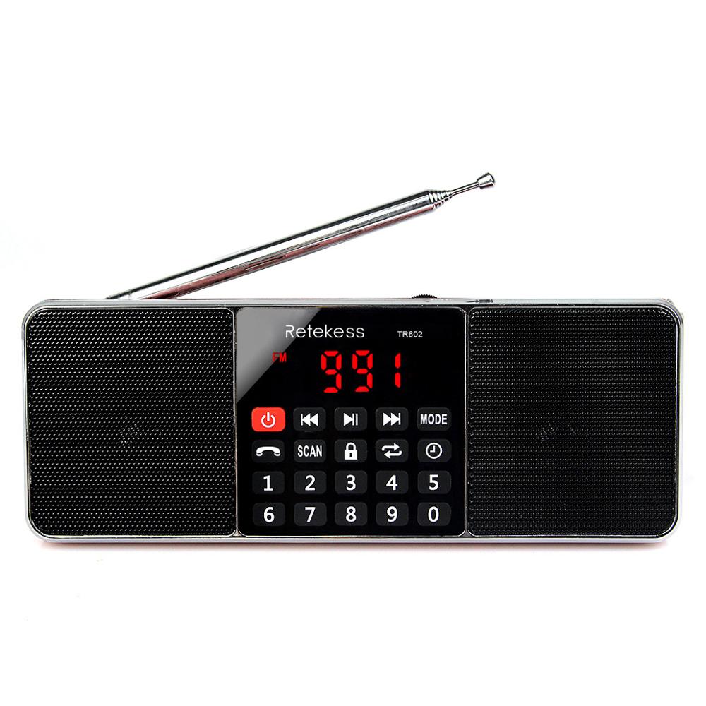 Retekess TR602 Radio Portatile AM/FM Con Bluetooth, Doppio Woofer E Lettore MP3 – 1000mAh, TF/USB/AUX, Timer Di Spegnimento