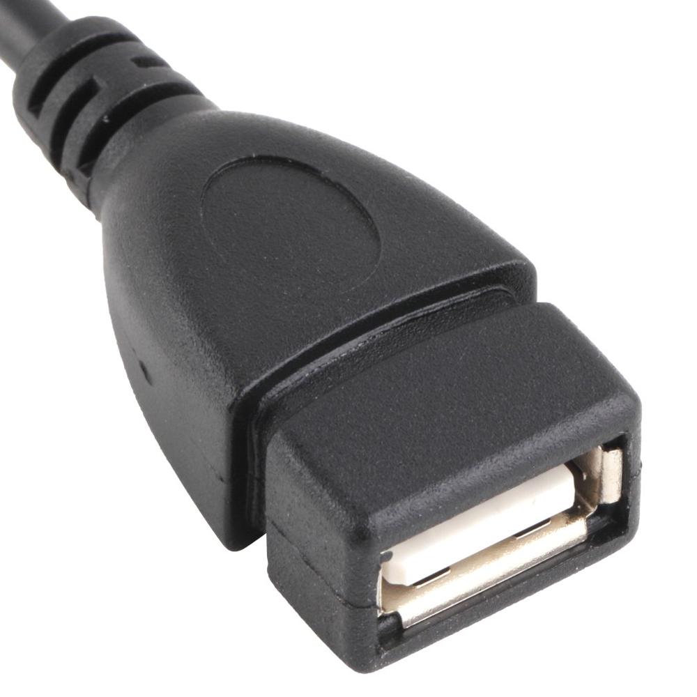 Black Portable USB A Female to Mini 5P USB B Male Conversion Adapter OTG Cable Upwards