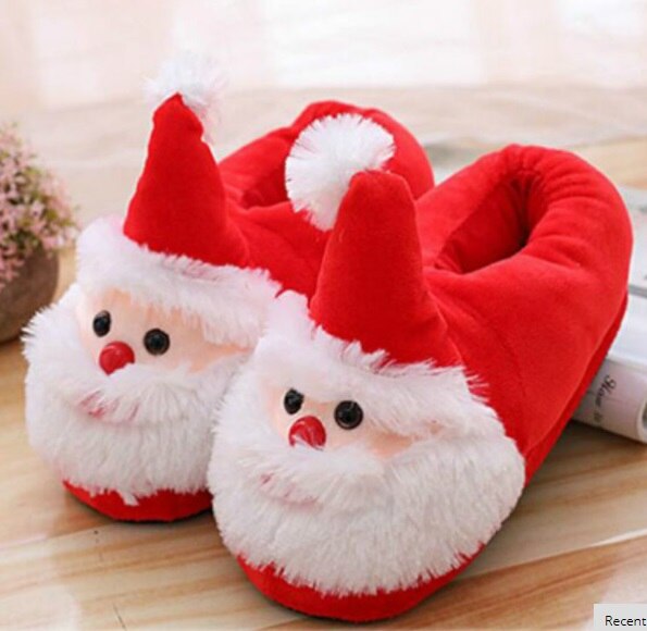 freundlicher Santa Claus Hause Baumwolle Frauen drinnen warm freundlicher Weihnachten Hausschuhe Baby freundlicher Nicht-Unterhose Mädchen Weibliche Plüsch Schuh