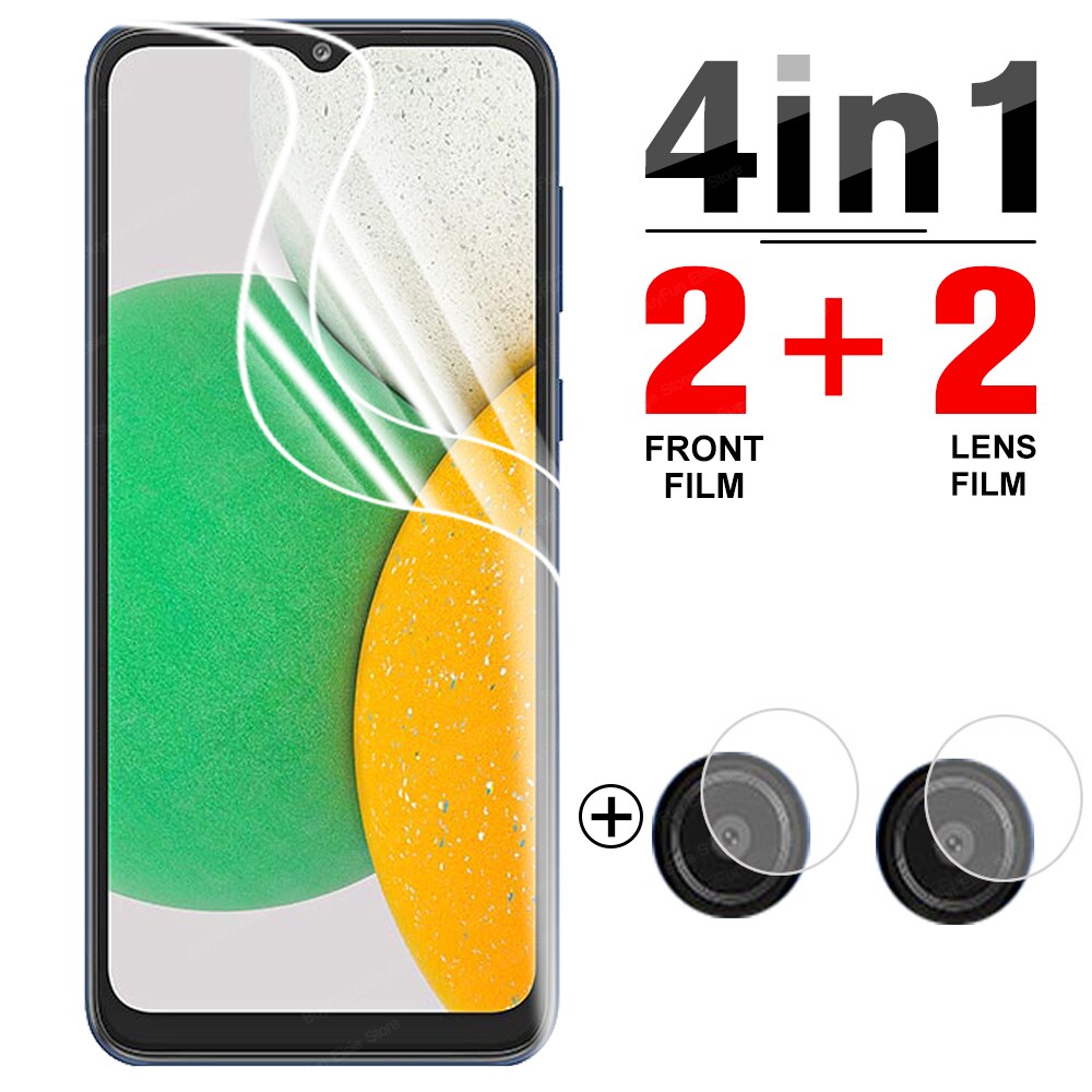 4 in 1 Hydrogel Film For Samsung A03 Core Screen Protector Films for Galaxy A03 Core A03Core SM-A032F Protective Film Not Glass: 2 X front 2 X lens