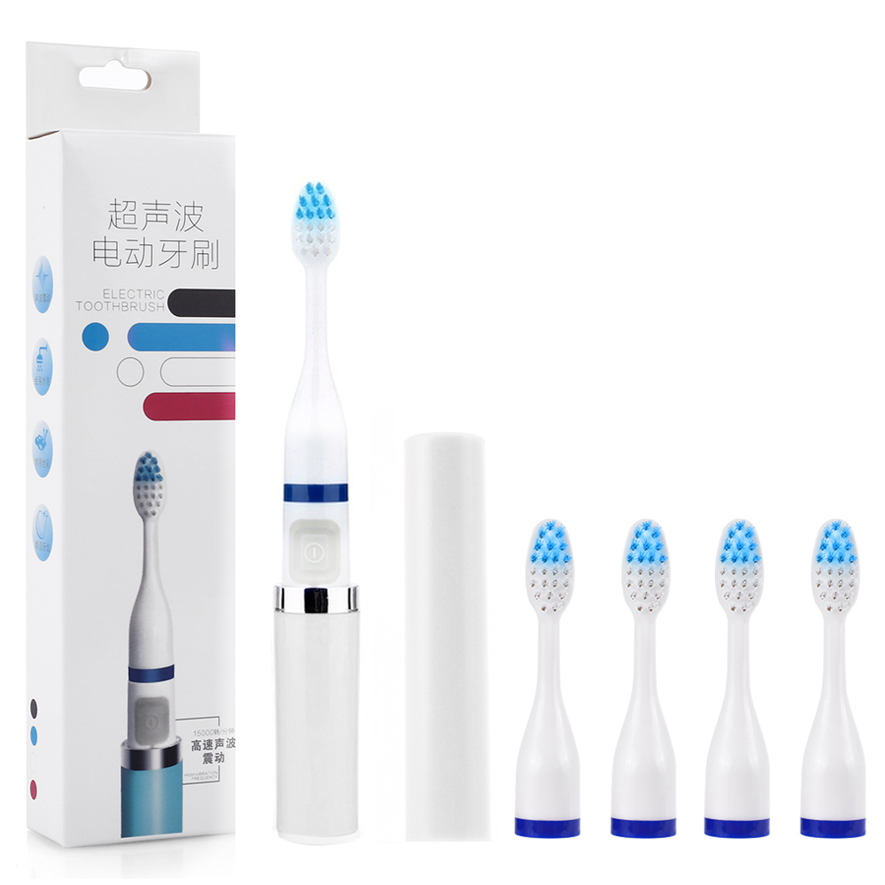 Electric Toothbrush buy one get one Waterproof Sonic Toothbrush Portable Travel Toothbrush with Replaced Heads Oral Care: White-5 head