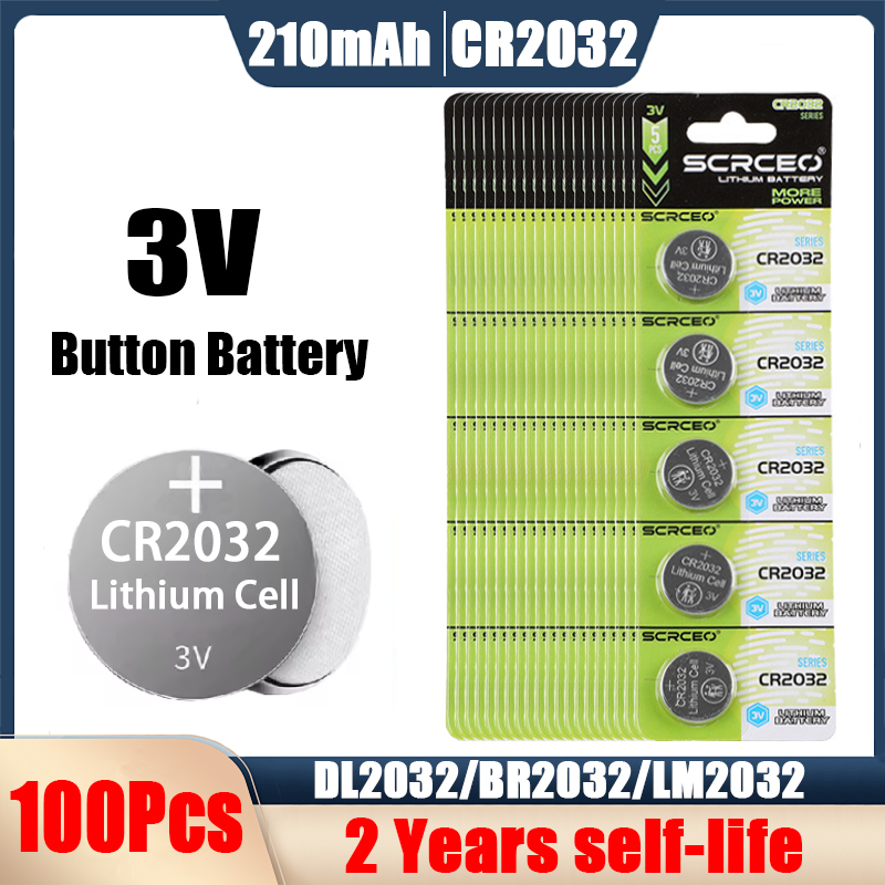 5-100 pces cr2032 cr 2032 botão bateria 3v 210mah bateria de lítio para relógio brinquedo calculadora carro controle remoto célula tipo moeda: Vermelho