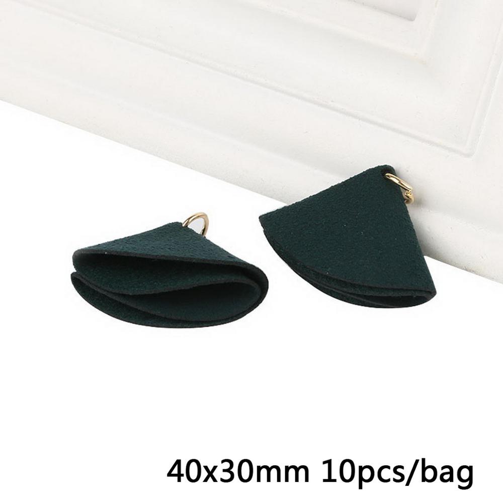 40*30mm veelkleurige mini kwastjes van koreaanse fluwelen clips als decoratie-accessoires voor het maken van sleutelhangers, telefoonhangers en knutselhangers: Donkergroen