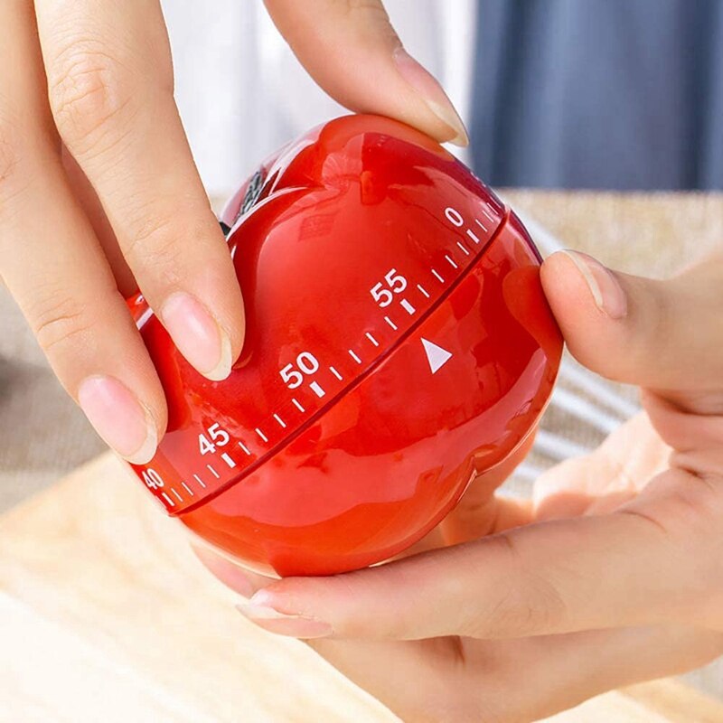 Kitchen Timer Baking Alarm Clock,Tomato Reminder Mechanical Countdown Timer,360 Degree Mechanical 60 Minutes Timer