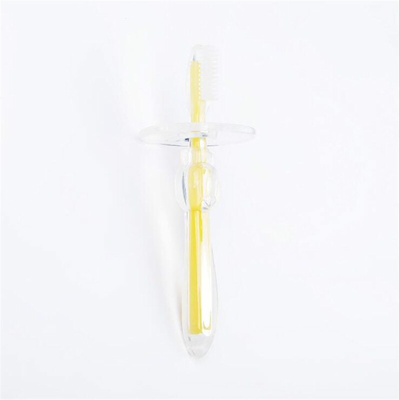 Baby Lebensmittel Klasse silikon schallwand weiche zahnbürste männer und frauen Baby Ausbildung Super weich milch zahnbürste Baby Art pflege liefert: Gelb