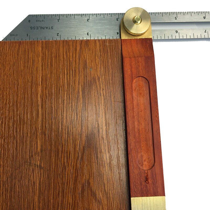 2 in 1 Angle Rulers Gauges 8" Tri Square 9" Sliding T-Bevel With Wooden Handle Level Measuring Tool