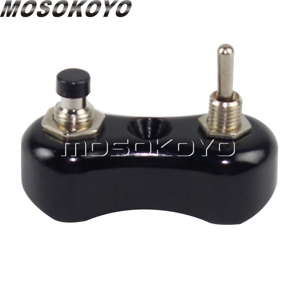 CNC Aluminum Black Mini Handlebar Switch Button Cafe Racer On/Off Switch 7/8" 1" Bar for Harley Chopper Bobber XS650 22/25mm