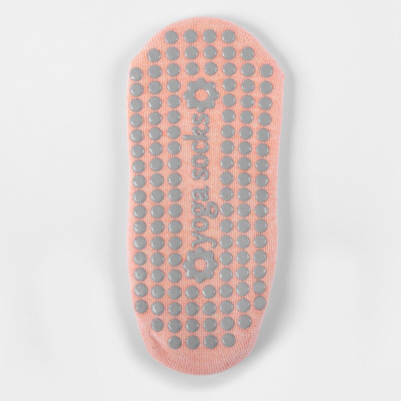 Ren bomull silikon halkfria yoga sport pilates strumpor: Svart