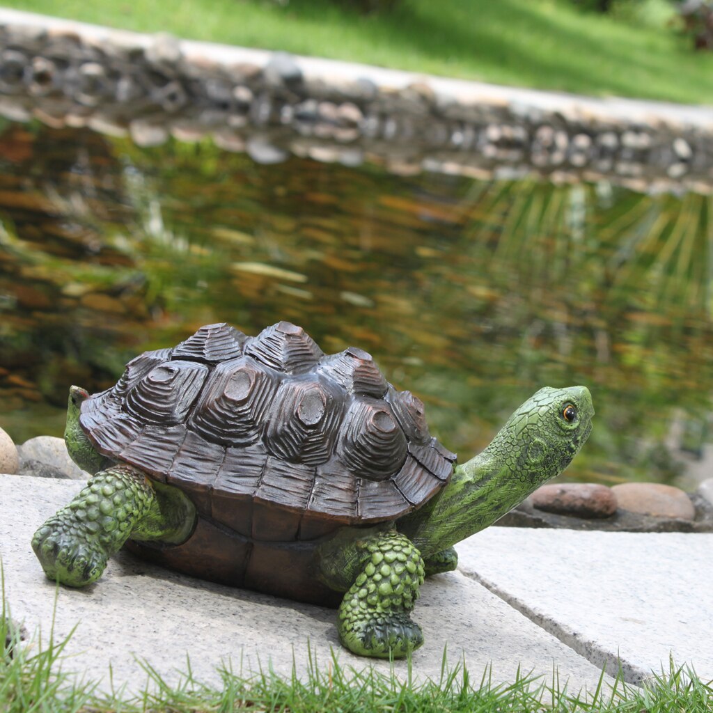 Resin Craft Realistic Turtle Statue Pond Ornament ... – Grandado