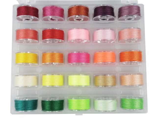 Fil de canette 108 couleurs 72 couleurs 40S/2 taille A SA156 pour Machines à coudre et à broder: 25 colors