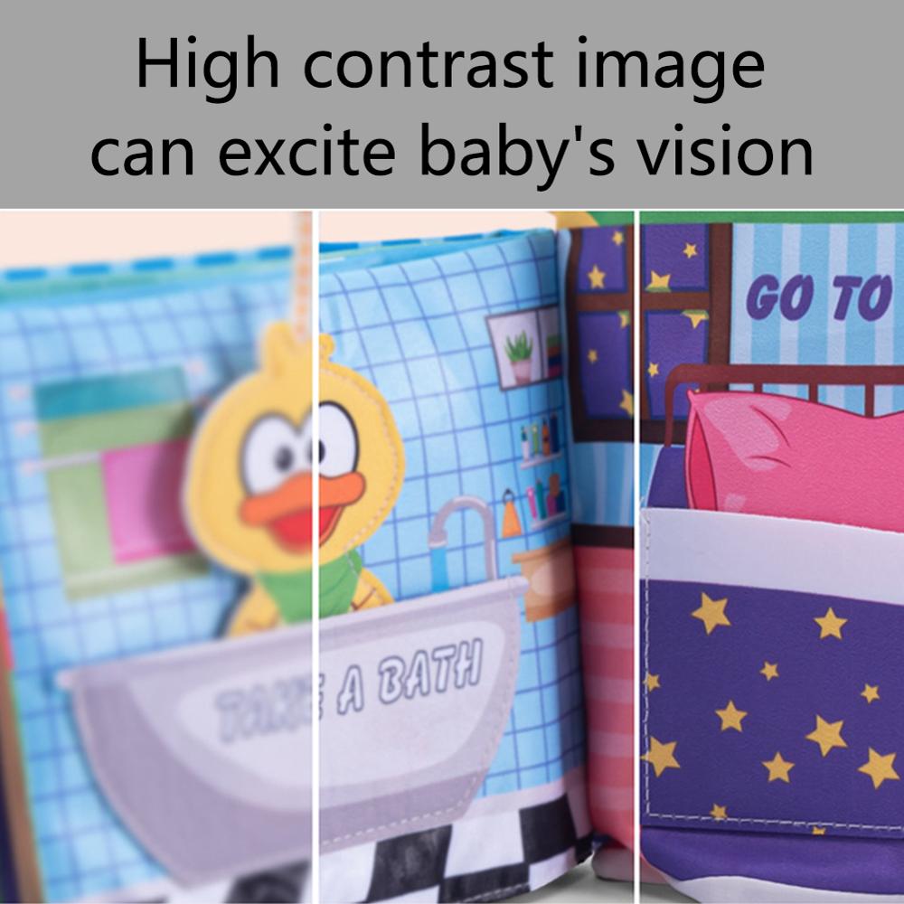 Infant Book Baby Fruit Animal Tails Rustle Book Early Development Cloth Book Inspire Brains Early Education Activity Books Toys