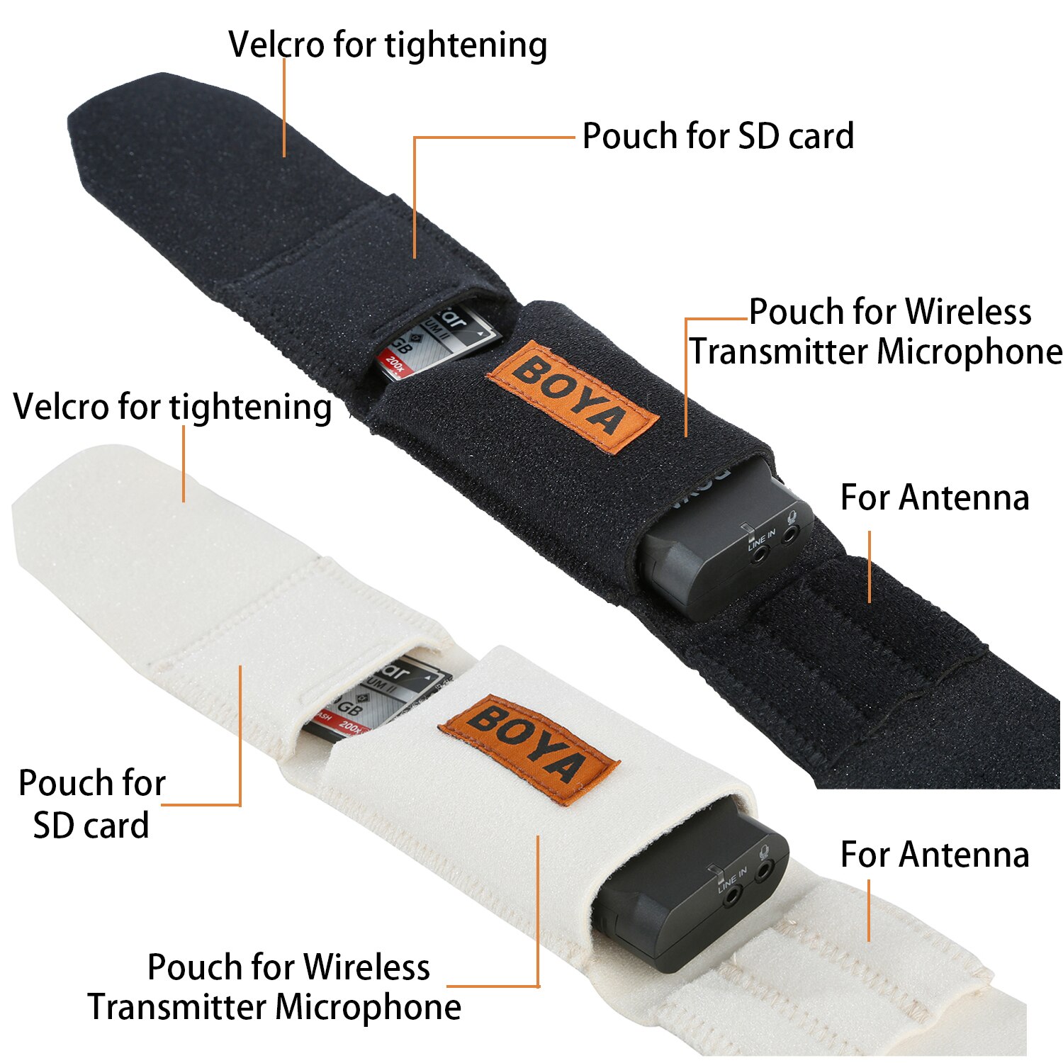BOYA za pomocą-MB2 profesjonalne 610mm podwójne pasy zestaw Bodypack przewoźnik pasy robić ukrywania bezprzewodowy mikrofon kondensujący nadajnik