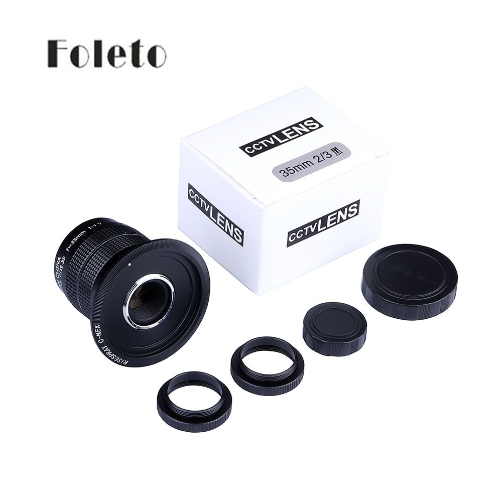 Foleto 35mm f/1,7 cctv-kamera-objektiv für M4/3/MFT Montieren Kamera &Ampere; Adapter bündeln + 2 c amout Ring freies