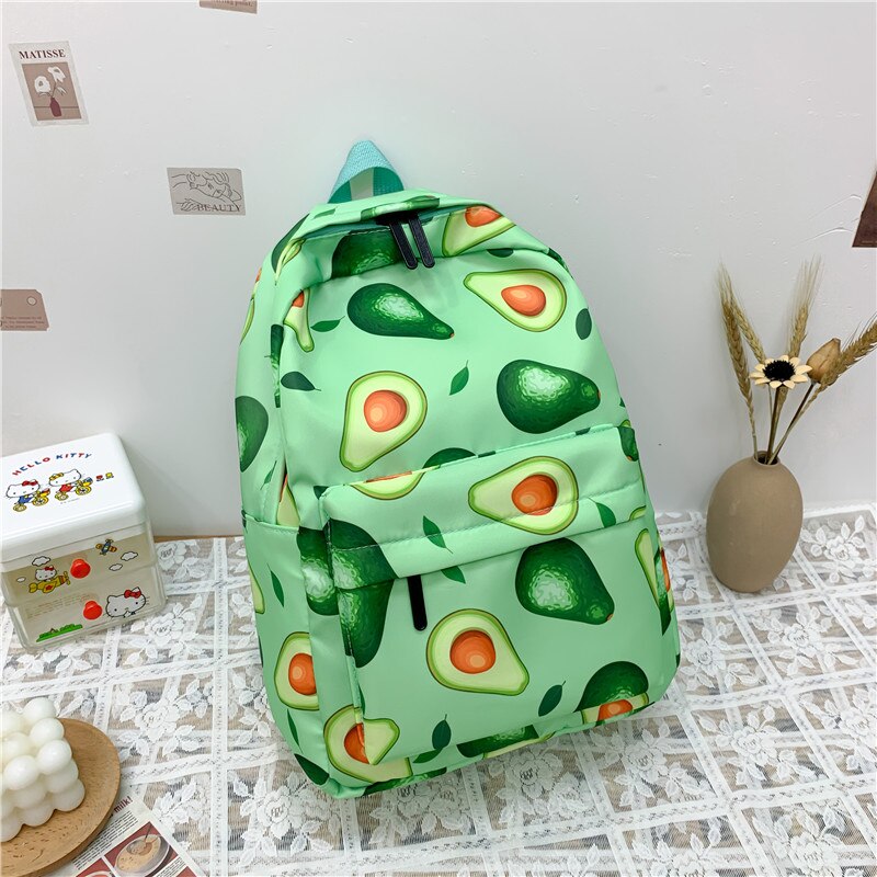 Mochila con estampado de aguacate para adolescentes, morral escolar a prueba de agua, de gran capacidad, de viaje,: Verde