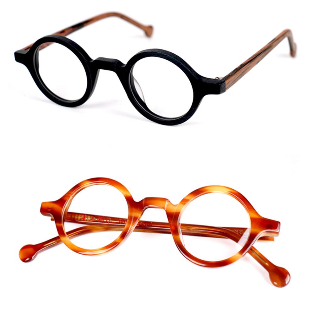 Acetate Vintage Small Round Glasses Men Eyeglasses Frame Women Optical Prescription Spectacle Clear Eyewear