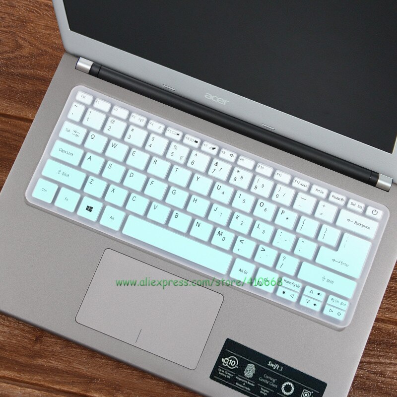Waterproof Silicone Keyboard Cover Skin Protector For Acer Swift X SFX14-41G SFX14 41G / Acer Fun S3x 14 Inch Laptop: Gradual Skyblue