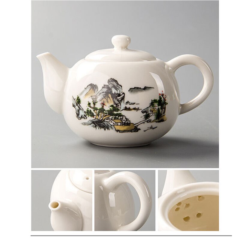 Hand-painted Teapot Ceramic Home Tea Pot Beautiful Teapot White Porcelain Upper Sleeve Tea Set Tea Set Hand-made Tea Pot Drink