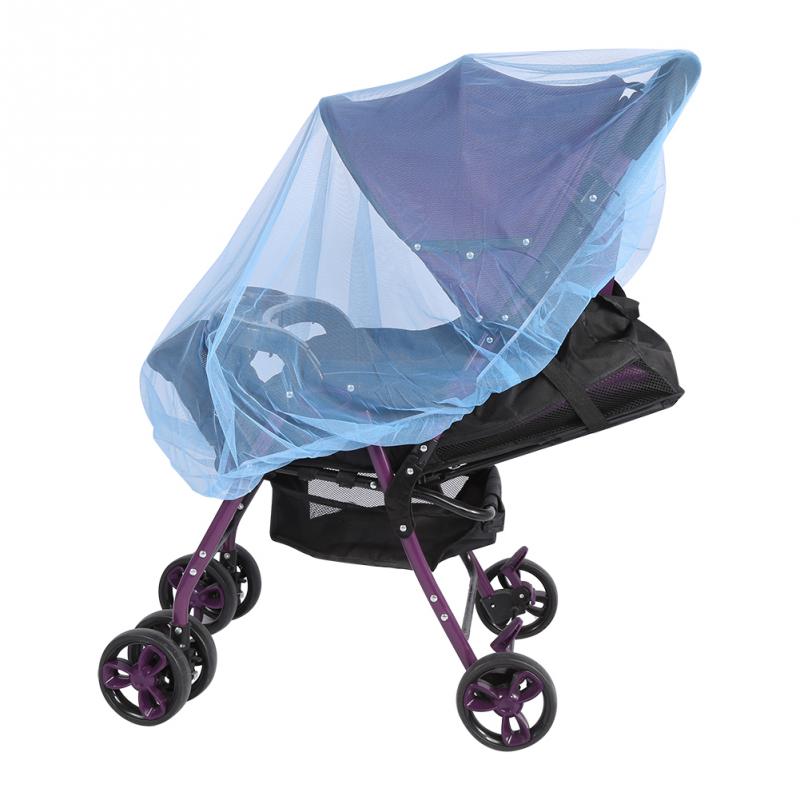 150cm crianças carrinho de bebê carrinho de carrinho de bebê mosquiteiro rede de insetos malha segura buggy berço rede do bebê mosquito carro malha buggy capa: Blue