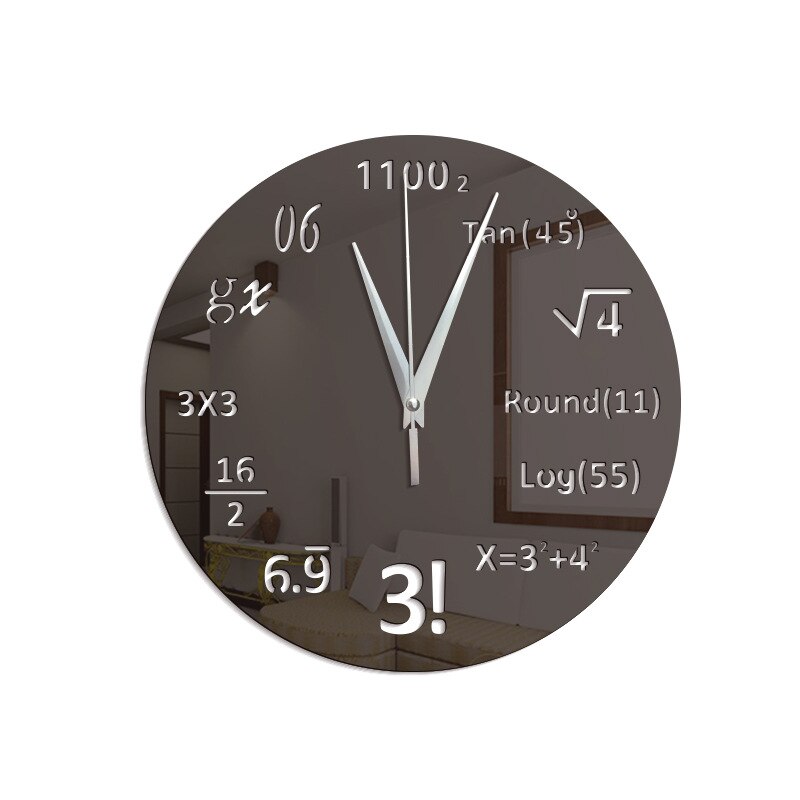 Grote Creatieve Wandklok Wiskunde Bord Pop Quiz Klok Moderne Grote Muur Horloges Voor Woonkamer Muur Interieur: Black