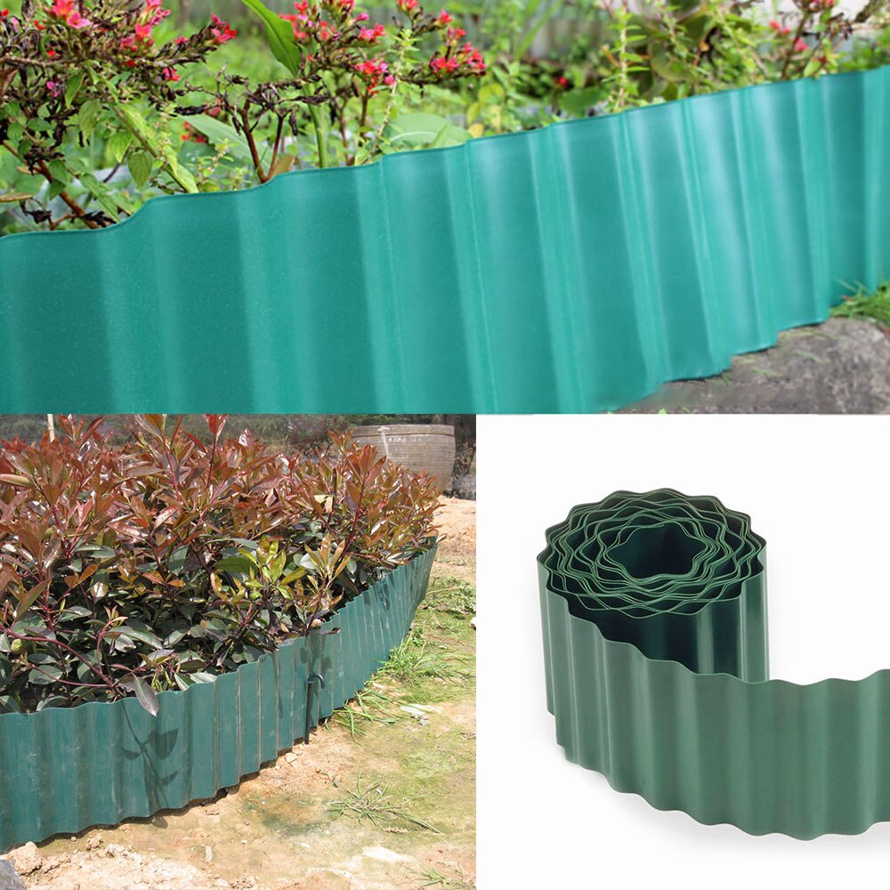 Garden Plastic Fence Plug Ground Fence-9M*15CM Garden Lawn Grass Edge ...