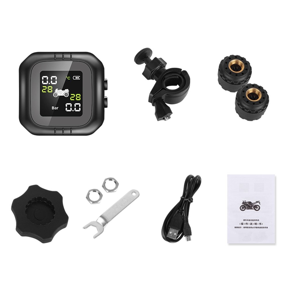 Waterproof Motorcycle Pressure System Tpms Wireless External Sensors Tire Detection Monitor