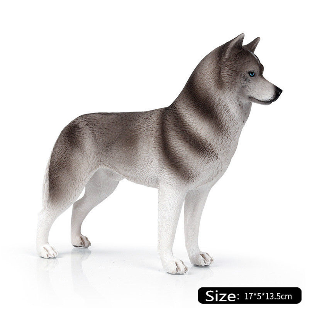 Huskie Siberian husky Dog Pet Animal Figure Model Toy Collector Decor Educational Toys Decoration Kid Birthday: Gray