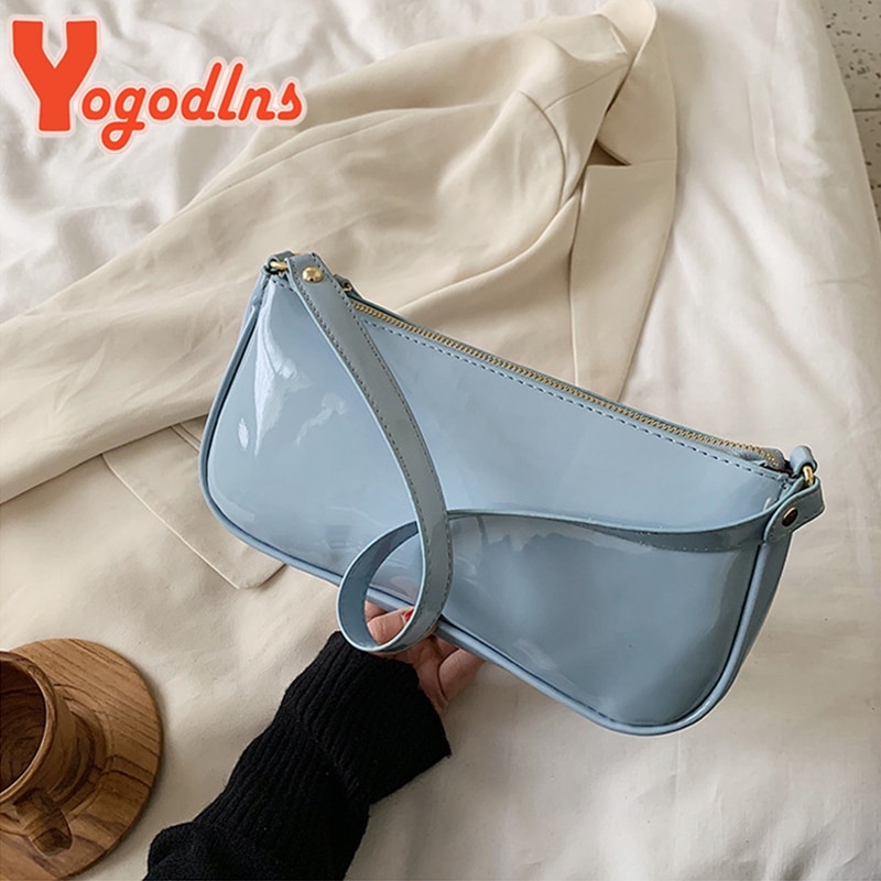 Yogodlns vintage baguetteposer til kvinder kvindelige små armhuleposer mini skuldertaske sommer kobling punge og håndtaske