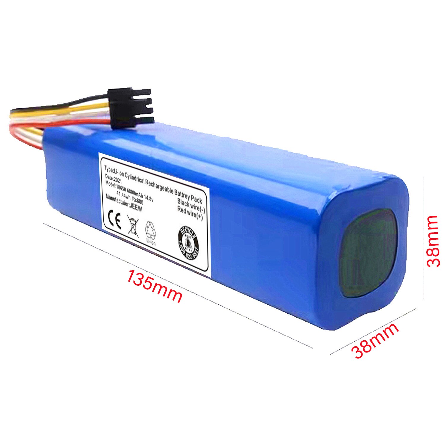 14.8v 6800 mah-akkupack für xiaomi roborock  s5 max  s50 s51 s52 s55 saugroboter (akkuteile und zubehör)