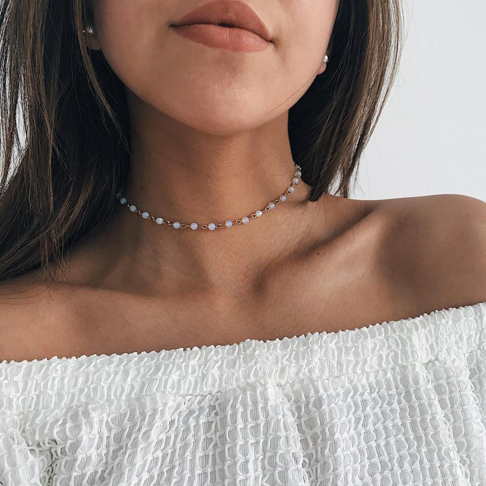 Kolyebead ketting bohemian stijl eenvoudige sieraden handgemaakte stenen witte parel restauratie natuurlijke ketting wit zijn