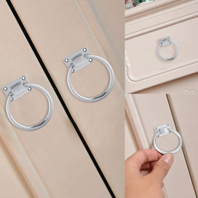 Metal Ring Pull Cabinet Ring Pulls Furniture Cabinet Handle Door Knocker With Screws For Wooden Drawer Door