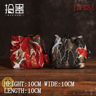 Keramische theebus koffiedoos puer groene theebus opbergdoos verzegelde pot minifles kruidencontainer reisbus: Stoffen tas 03