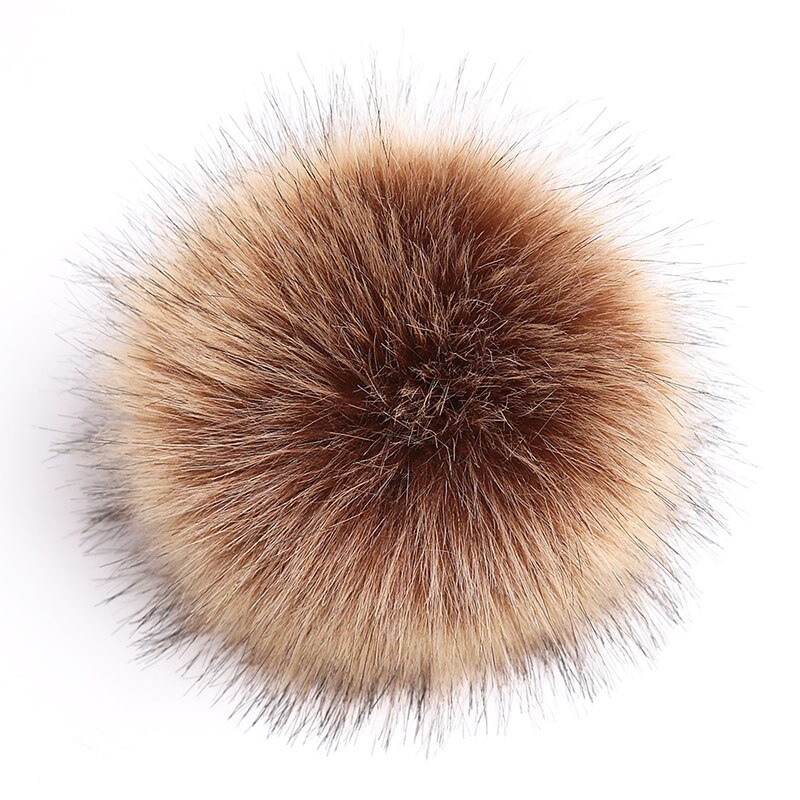 12cm lapin Pom Pom porte-clés véritable fourrure boule pompon voiture porte-clés lapin fourrure boule porte-clés Pompons sac breloques avec chaînes porte-clés: Marron